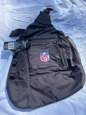 NFL Black Sling Bag with Embroidered Logo